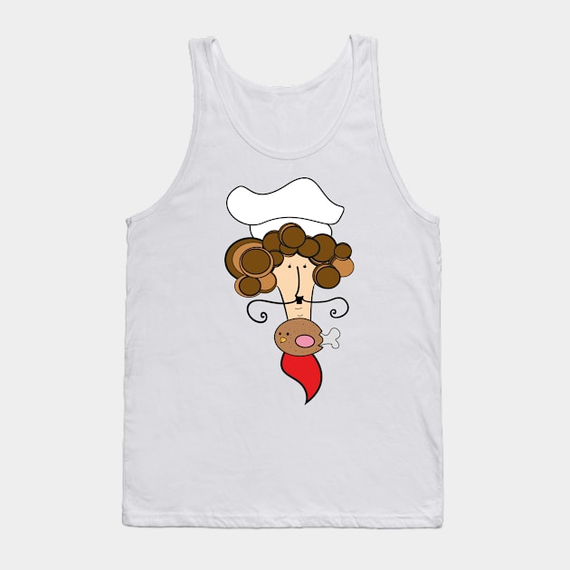 Chef with Fried Chicken Thigh Tie Tank Top by Neginmf